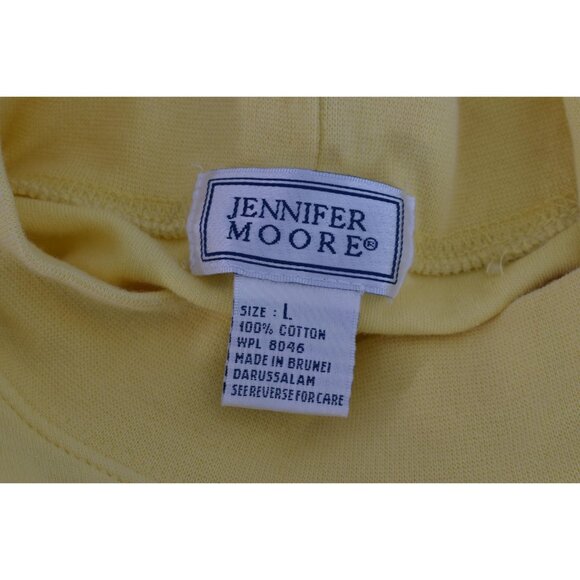 Vintage 90s Yellow Mockneck Cotton Tee by Jennifer Moore | size L - Picture 8 of 10